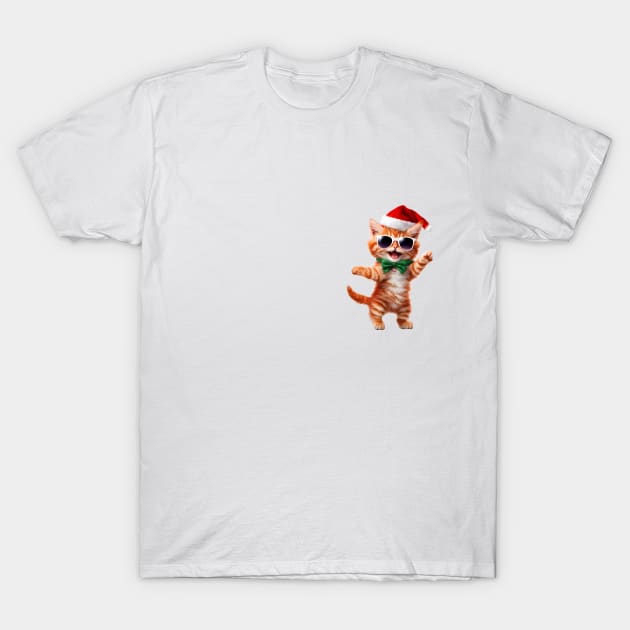 Santa cat dance T-Shirt by COLORFSC